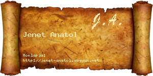 Jenet Anatol névjegykártya